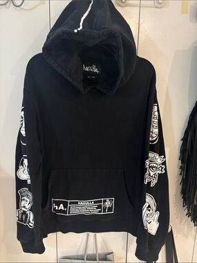Haculla Hoodie black&white,2XL